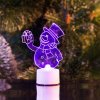 Neon-night Фигура светодиодная на подставке Снеговик с подарком 2D, RGB 501-054
