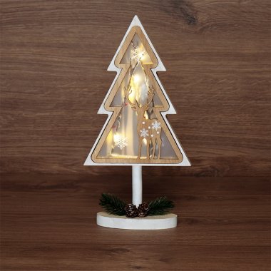 Фотография товара 'Neon-night Деревянная фигурка с подсветкой Елка на подставке, 14,5х5х30 см 504-028'