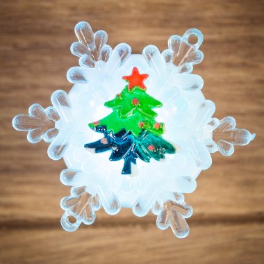 Фотография товара 'Neon-night Елочка на снежинке RGB на присоске, 9,5*9,5 см 501-037'