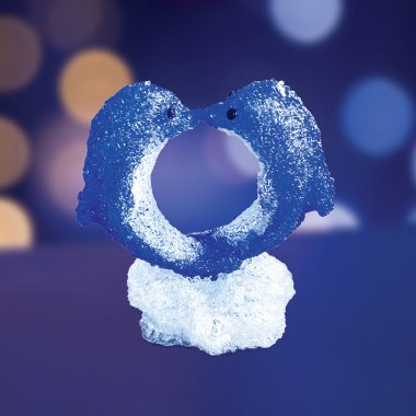 Фотография товара 'Neon-night Акриловая светодиодная фигура Романтичные дельфины, 30х25х35 см, 128 светодиодов 513-133'