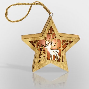 Фотография товара 'Neon-night Деревянная фигурка с подсветкой Звездочка, 24*13*3,6 см 504-022'