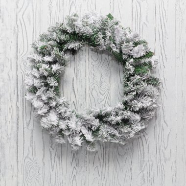 Фотография товара 'Neon-night Заснеженный еловый венок &#216; 60 см, ПВХ, 307-148'