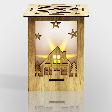 Фотография товара 'Neon-night Деревянная фигурка с подсветкой Волшебный фонарик, 13,8*11*11 504-023'