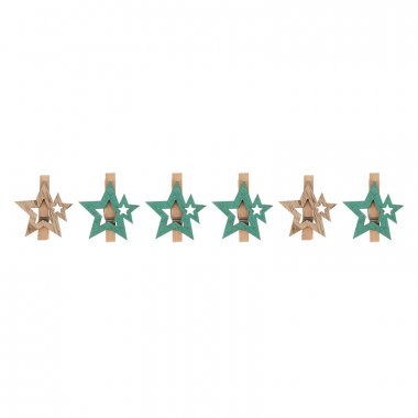 Фотография товара 'Neon-night Деревянные прищепки «Звездочки» 16x4.5x1.3 cм, 504-033'