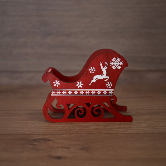 Фотография товара 'Neon-night Деревянная фигурка Сани, 11,5х7,5х9,5 см 504-003'