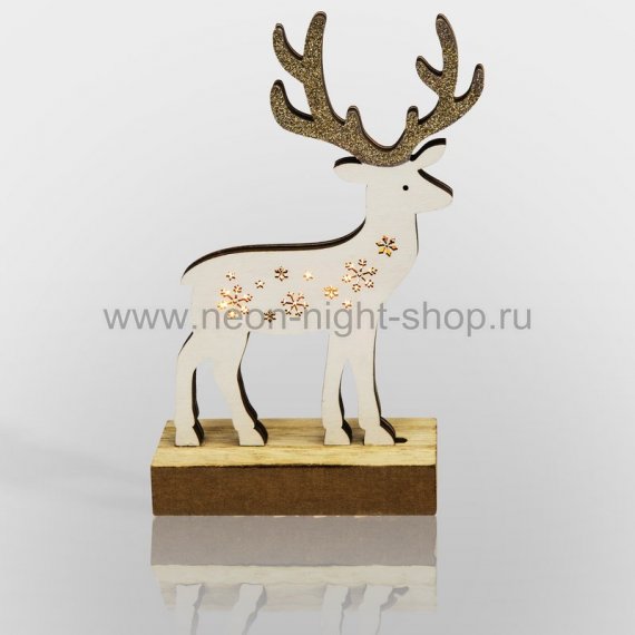 Фотография товара 'Neon-night Деревянная фигурка с подсветкой Олененок, 13*5*19,5 см 504-014'