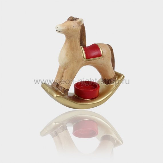 Фотография товара 'Neon-night Керамический подсвечник Лошадка, 18.2х7.2х19.3 см 501-071'