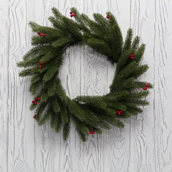 Фотография товара 'Neon-night Еловый венок с ягодами &#216; 45 см, литой, 307-149'