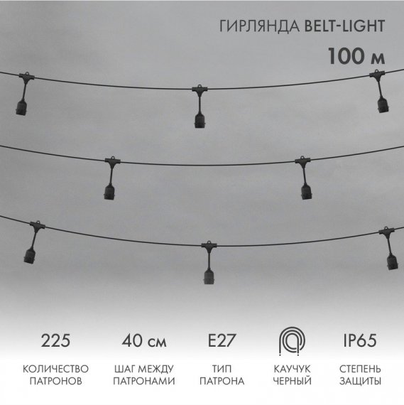Фотография товара 'Neon-Night 331-231 Гирлянда Belt-Light 2 жилы, 100м, шаг 40см'