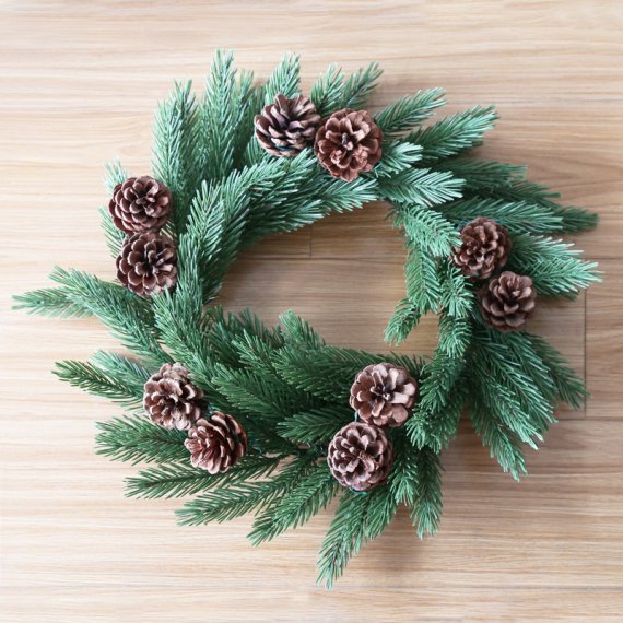 Фотография товара 'Neon-night Еловый венок с шишками &#216; 45см, Литой, 307-144'