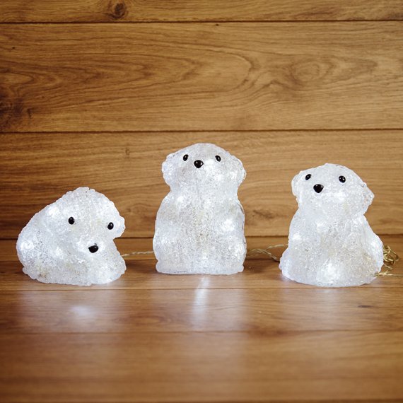 Фотография товара 'Neon-night Акриловая светодиодная фигура Медвежата, 20 см, 60 светодиодов 513-266'