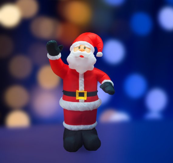 Фотография товара 'Neon-night 3D фигура надувная Дед Мороз приветствует, 180 см, внутренняя подсветка 5 ламп 511-114'